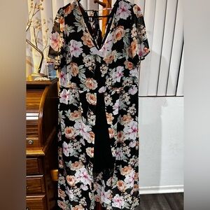 Floral V-Neck Maxi Romper